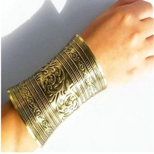 Boho Vintage Cuff Bangle Tibetan Bronze Color